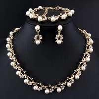 elegant faux pearl rhinestone necklace earrings bracelet bridal jewelry gift necklace earrings bracelet bridal jewelry gift