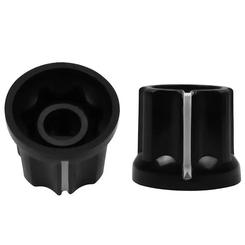 

D-Тип вал гитары басовый горшок ручки Amp Ручки пуговицы крышки, черный с серебристым Топ, упаковка из 12 шт