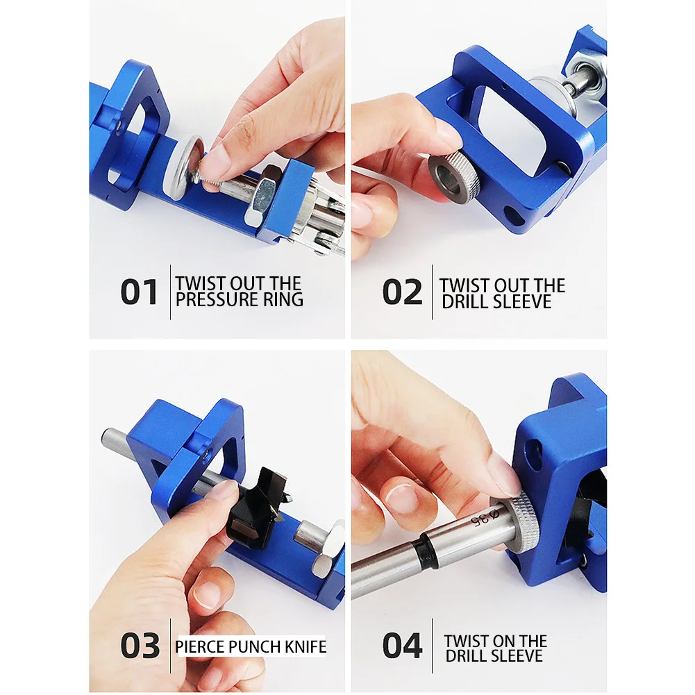 

35mm Furniture Drilling Guide Hinge Hole Opener Locator Carpentry Doors DIY Easy Use Aluminum Alloy Woodworking Tool Home