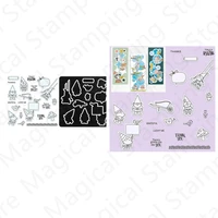 2021 new arrival santa claus clear stamps and metal cutting dies stencils for diary decoration making greeting card scrapbooking