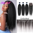 ShinrFull курчавые прямые индийские пряди волос с застежкой, человеческие волосы, 3 пряди с застежкой, прямые пряди Yaki Remy