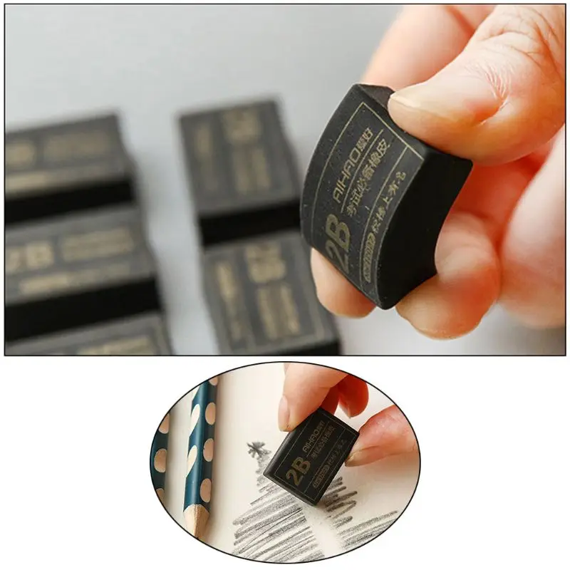 2B Pencils Eraser Sketch Drawing Rubber Pencil Cube Office Erasers for School Student Kids Art Painting Correction Supply | Канцтовары