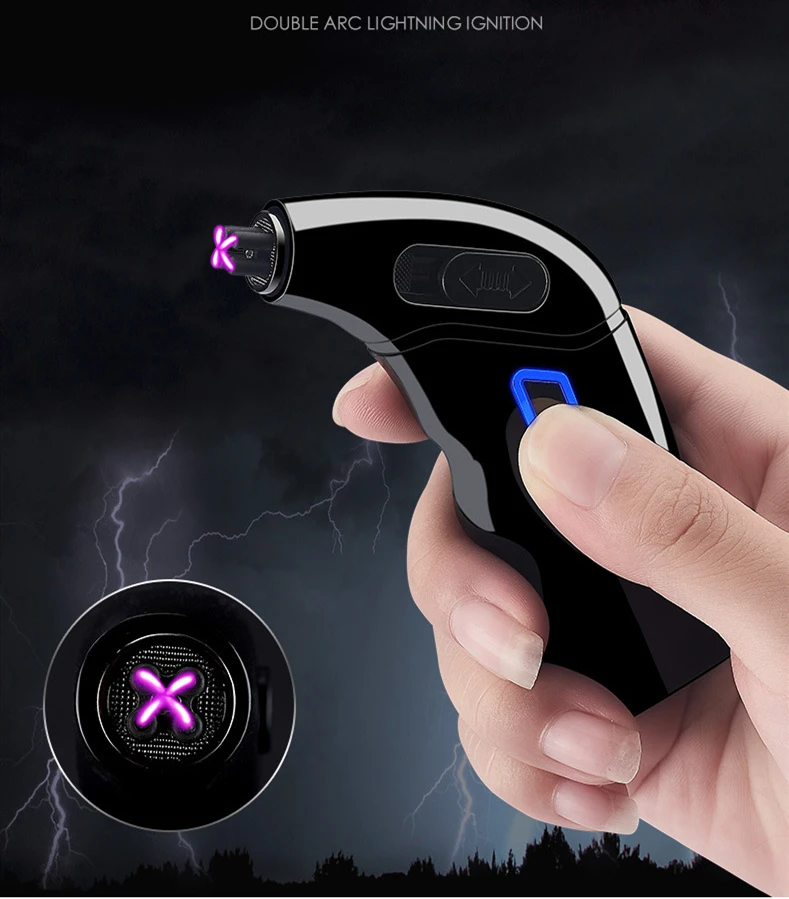 Ветрозащитная металлическая плазменная зажигалка с двойной дугой | Дом и сад
