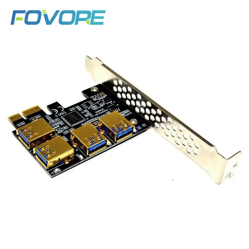 Riser USB 3 0 PCI Express 1x к 16x карта адаптера PCIE 1 до 4 слот PCIe Порты и разъёмы для
