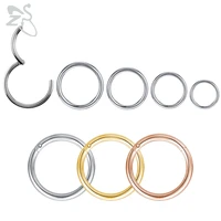 zs 1 piece 201816g hoop 316l stainless steel nose ring round clicker ear cartilage tragus helix piercings jewelry 678910mm
