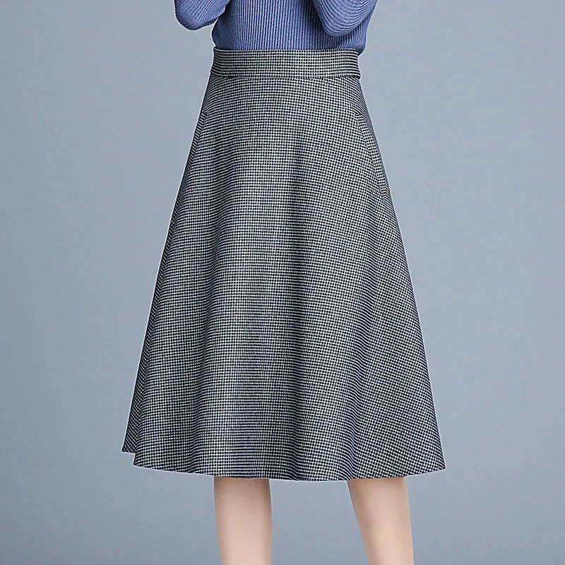 

2020 Autumn & Winter New Arrival Woolen Skirt Pleated A-line Korean Version Skirt Pockets Woolen Plus Size Skirt Free Shipping