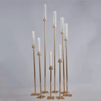 Table Centerpiece 8 Heads Metal Candle Holders DIY Style Candlestick Wedding Candelabra Pillar Stand Road Lead Party Decor