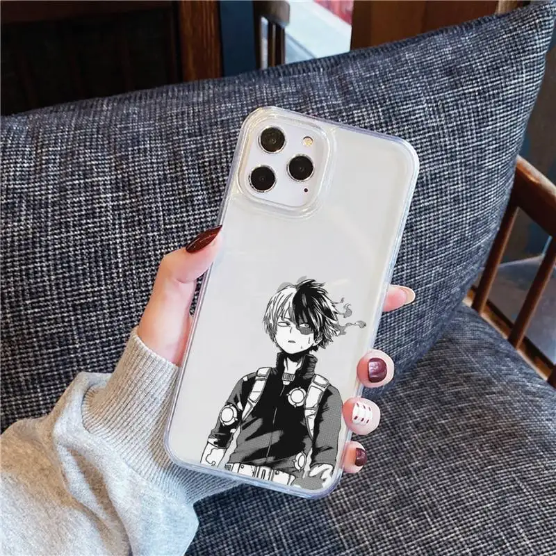 

Japan Anime My Hero Academia Phone Case Transparent for iPhone 12 11 mini pro XS MAX 6 6S 8 7 Plus X 5S SE 2020 XR