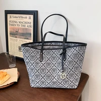 2 pcsset luxury designer high capacity tote handbag for women 2021 trend brand letter pattern shopper shoulder shopping bag