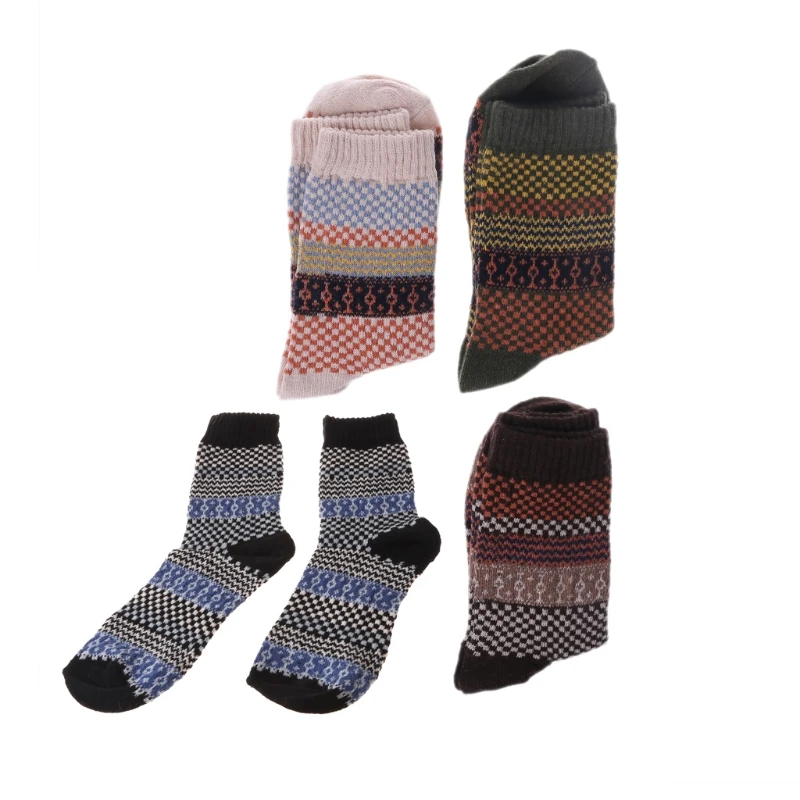 4 пары повседневных мужских теплых зимних мягких толстых носков кашемир из