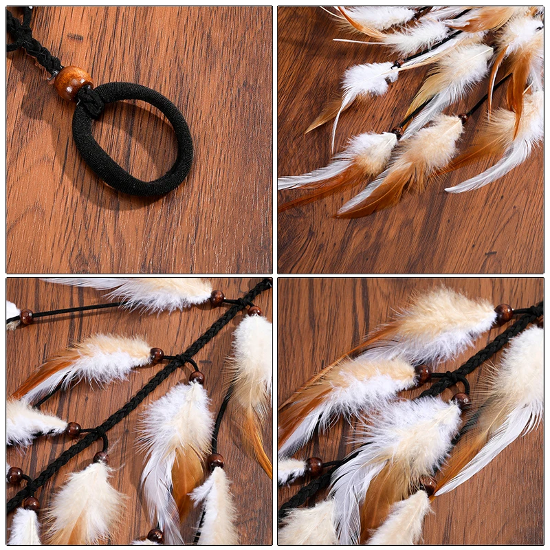 Резинка для волос Haimeikang эластичная резинка с перьями в богемном стиле