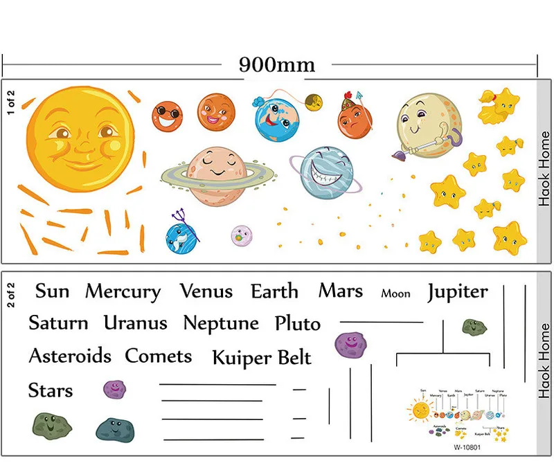 

Cartoon Universe Star Wall Painting Boy Children's Room Decorates Creative Wall Decoration Stickers Kindergarten Wall Stickers