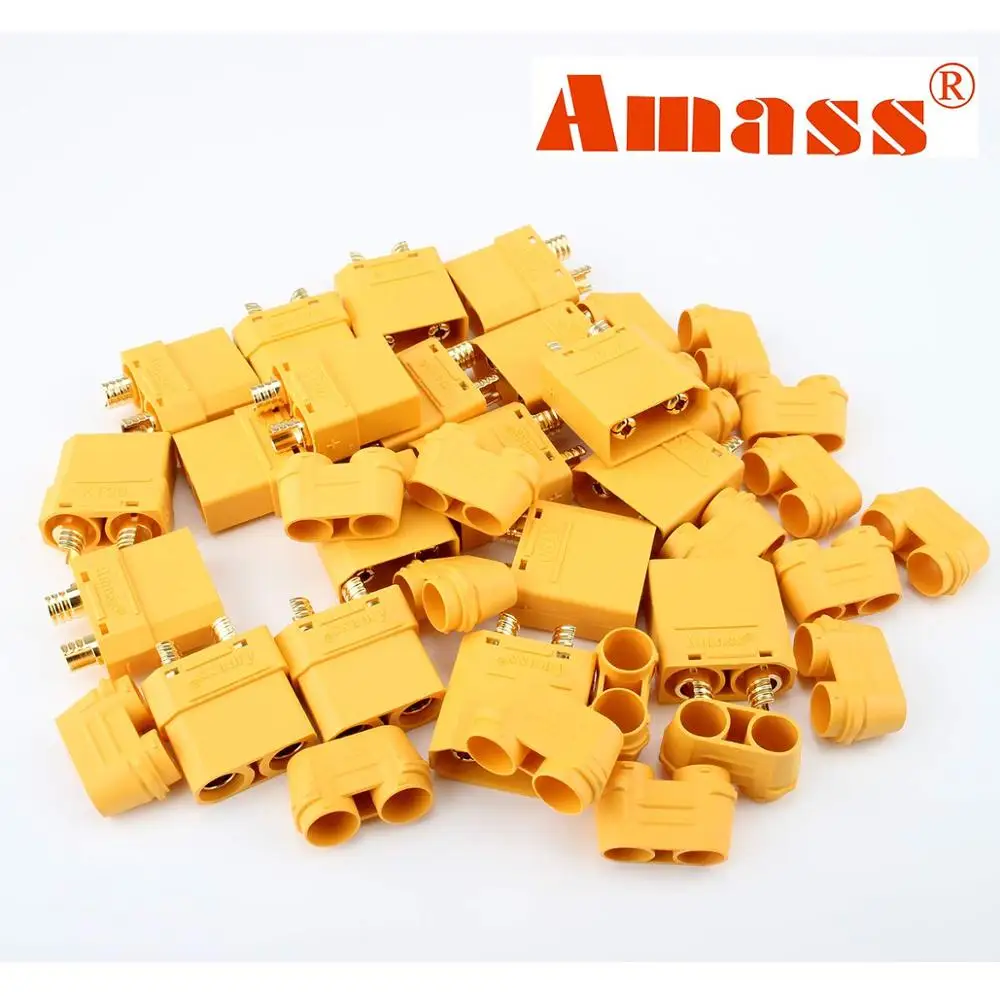 Amass-10 pares de conectores tipo bala XT90, macho y hembra, enchufes de alimentaci&oacute;n RC LV, Motor de bater&iacute;a Lipo-3