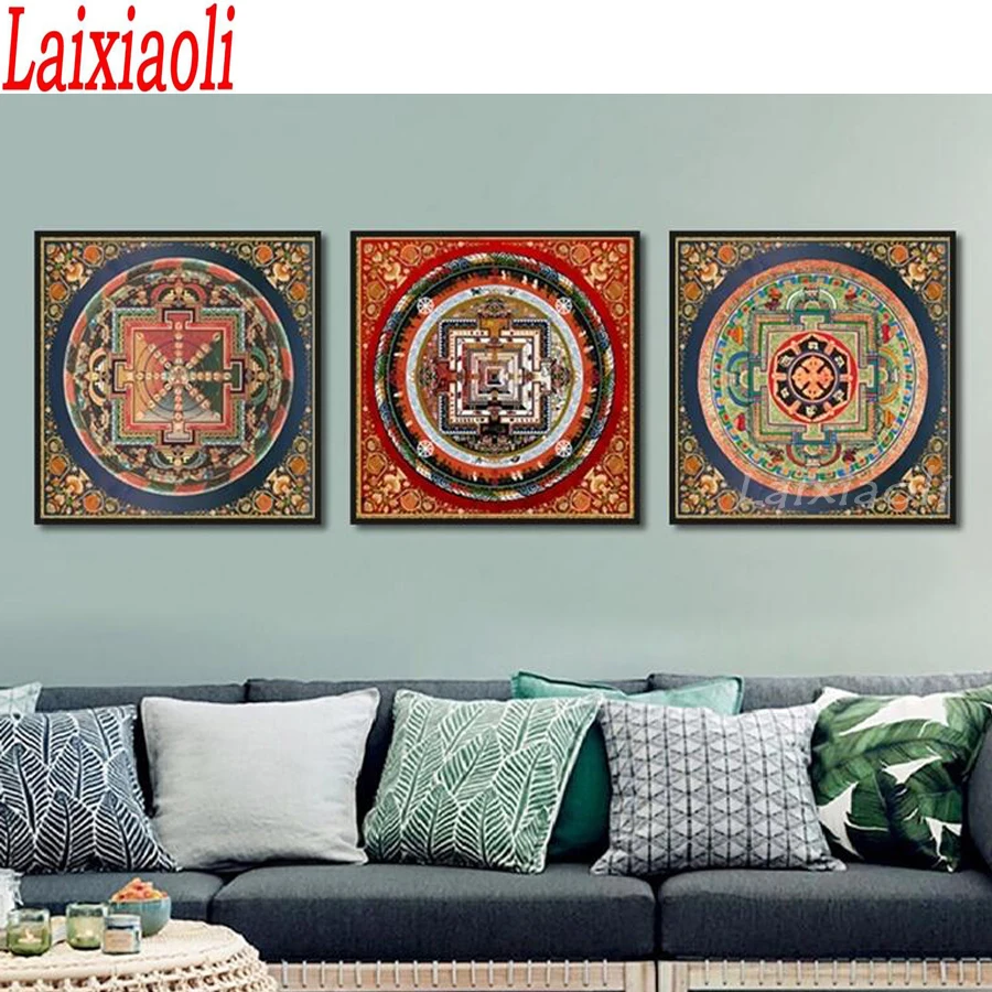 Алмазная вышивка в китайском классическом стиле тибетский буддийский храм