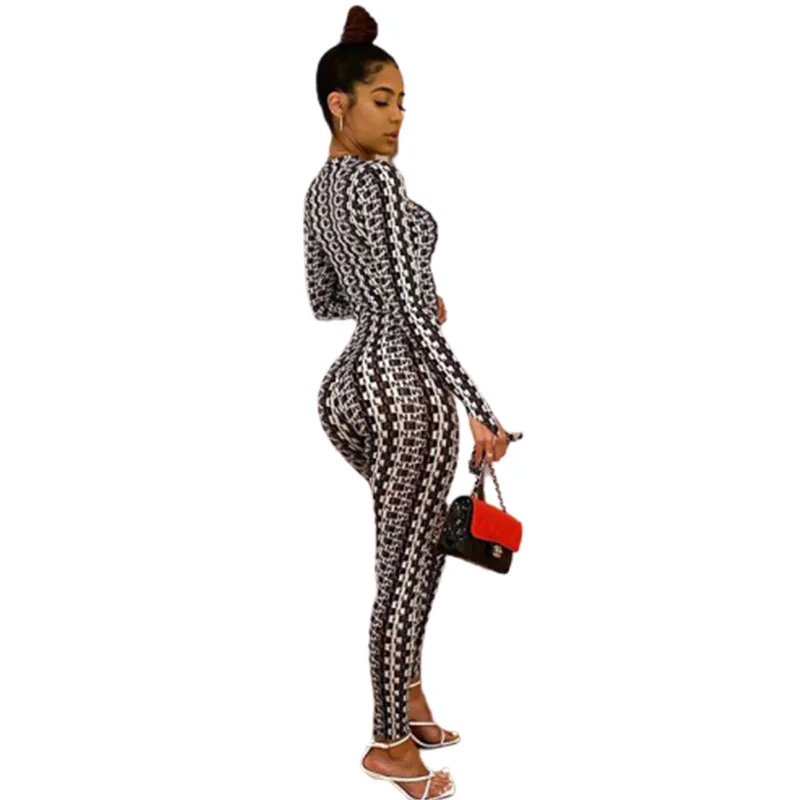 

Sexy Autumn Winter Women Jumpsuit Slim Fit Skinny Bodycon Print Rompers Long Sleeve Jogging Bodysuit Party Night Jumpsuits 2020