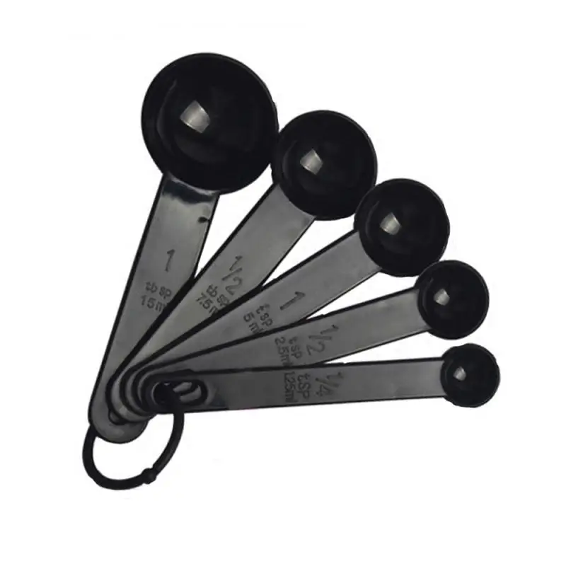 

5pcs/set Measuring Spoon Silicone Measuring Ladle With Scale Purple / Black / White Cooking Tools Baking Tools Measuring Tools