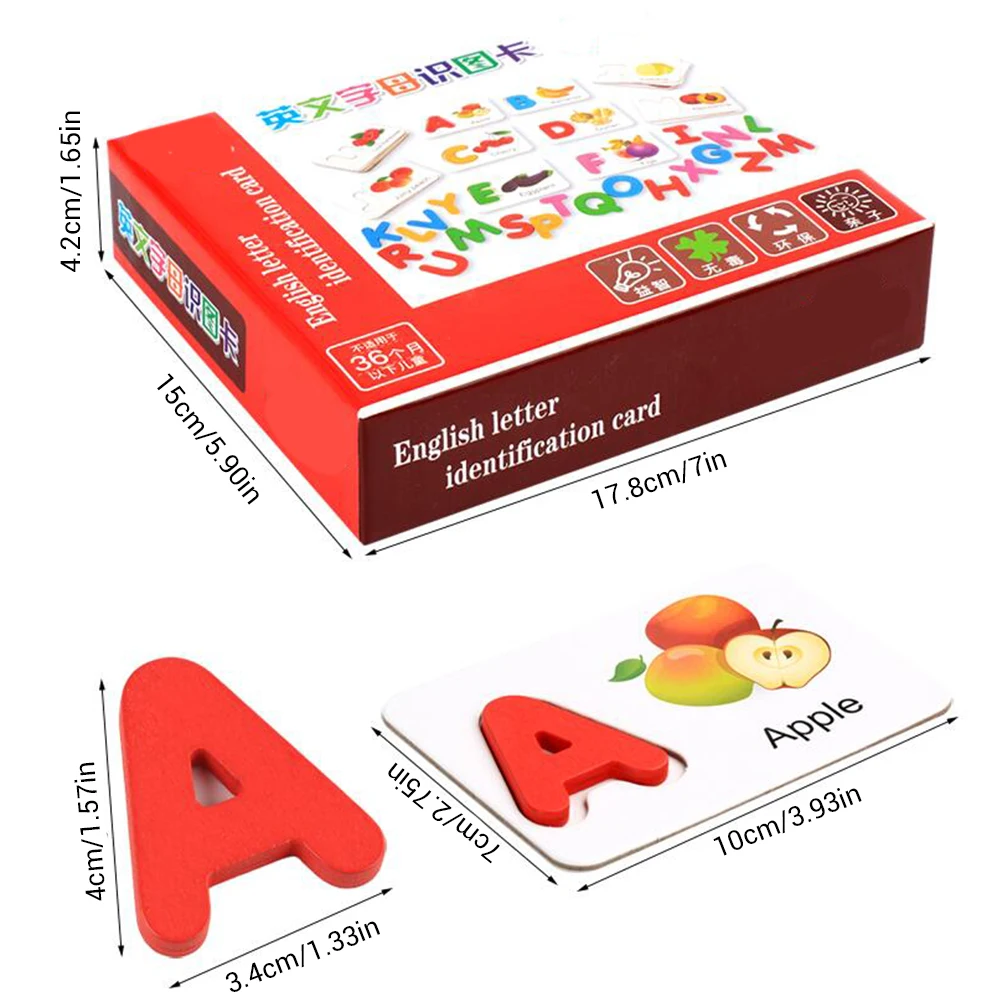 Детская деревянная развивающая карточка с английским алфавитом|Язык| |