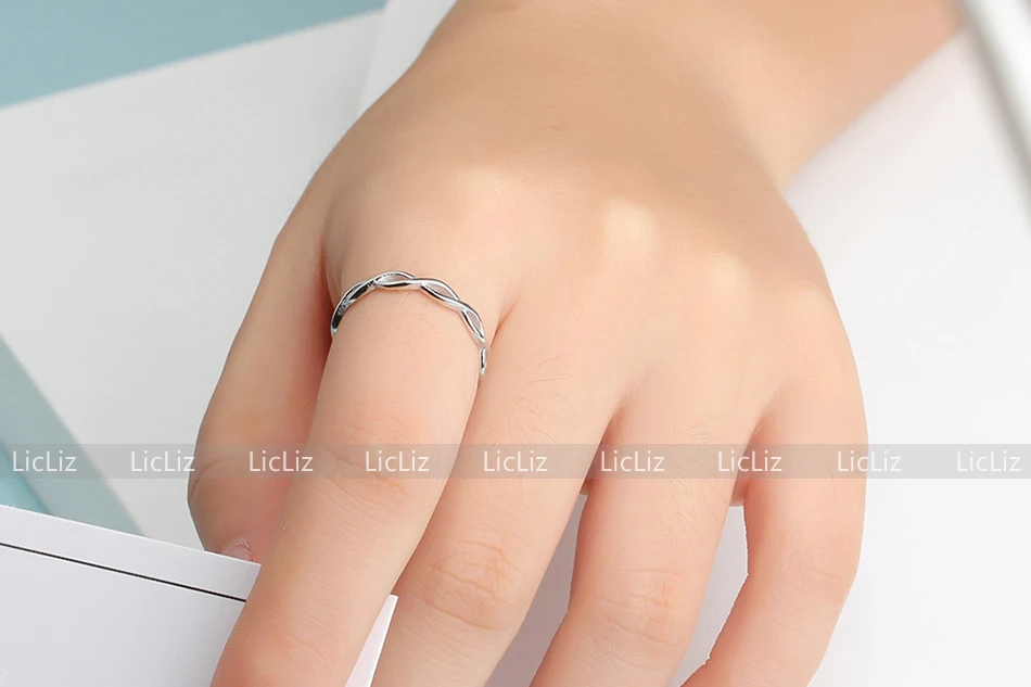 LicLiz, 925 пробы, серебряное, полое Ювелирное кольцо с плетеным орнаментом для женщин, треугольный крест, сердце, звезда, лист, кольцо, Joyas de Plata 925 LR0469