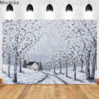 mocsicka abstract photography background winter cabin forest decoration props adult portrait baby shower photo backdrop banner