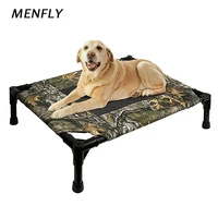 menfly camouflage pattern oxford cloth camping pet bed dog supplies elevated iron kennel breathable seat cushion loft sleep bed