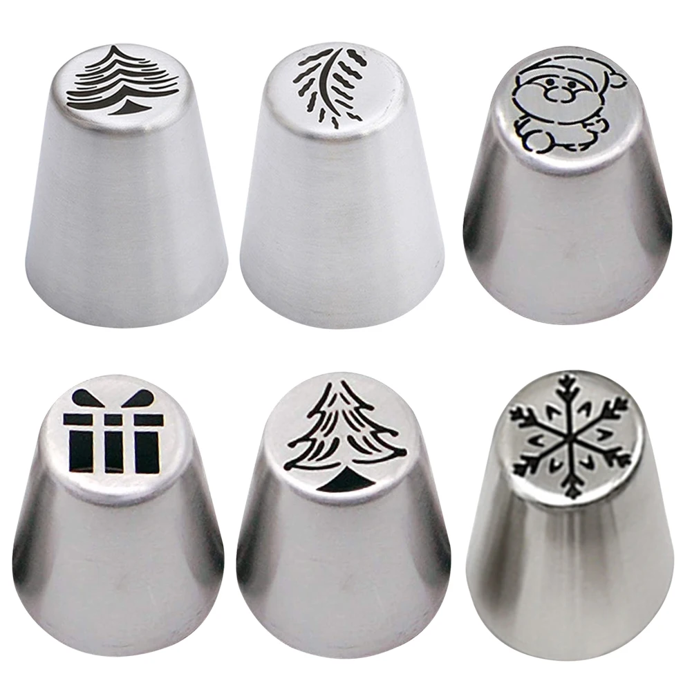 

Christmas Cake Decorating Piping Tips Stainless Steel Russian Nozzles Tulip Rose Cream DIY Pastry Icing Cupcake Head Dessert
