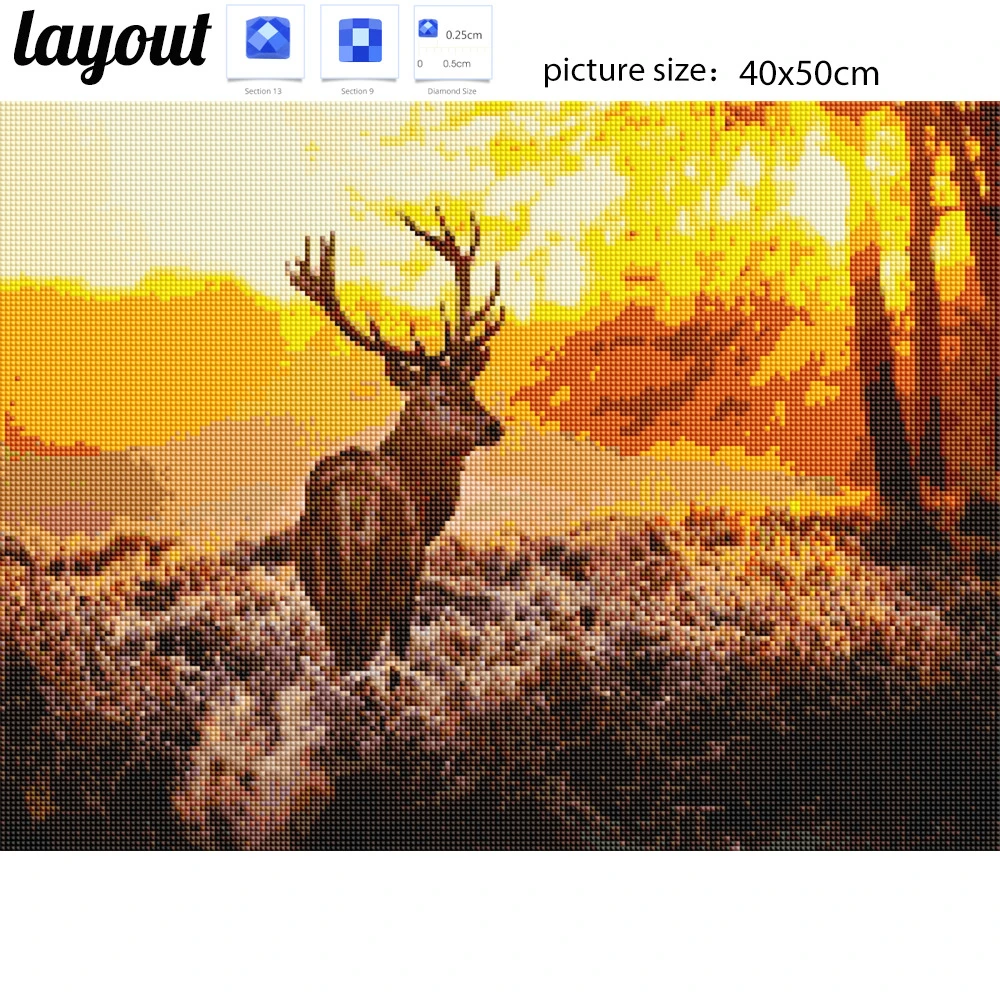 Алмазная 5d Вышивка Huacan своими руками животные алмазная живопись олень мозаика