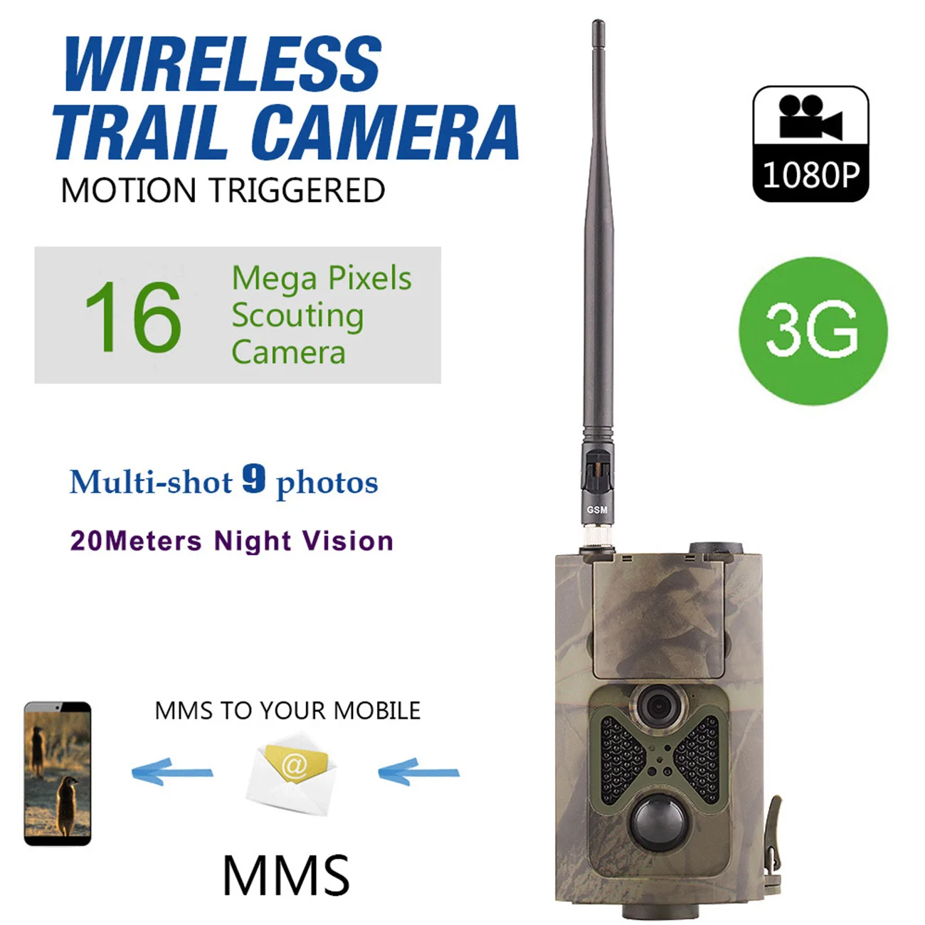 

4G Trail Camera Waterproof Photo Traps Hunting Cameras Trail Night Vision IR Camera for Outdoor Wildlife Animal Surveillance