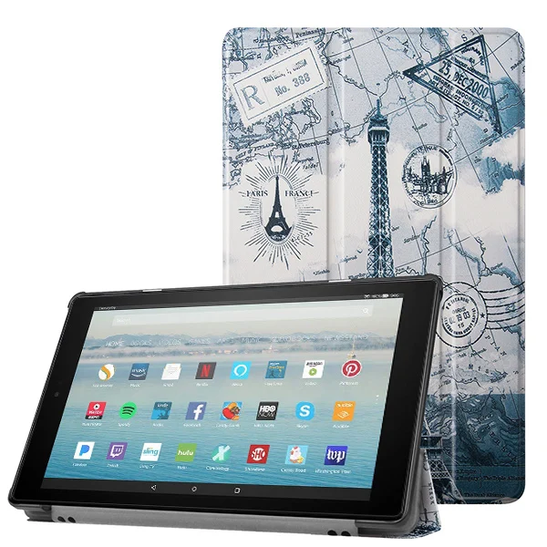 19FIRE10 SY FGTT Складной чехол для amazon Kindle Fire HD 10 чехол для amazon fire HD 10 Чехол-книжка из искусственной кожи+ подарок - Цвет: 19FIRE10 SY FGTT