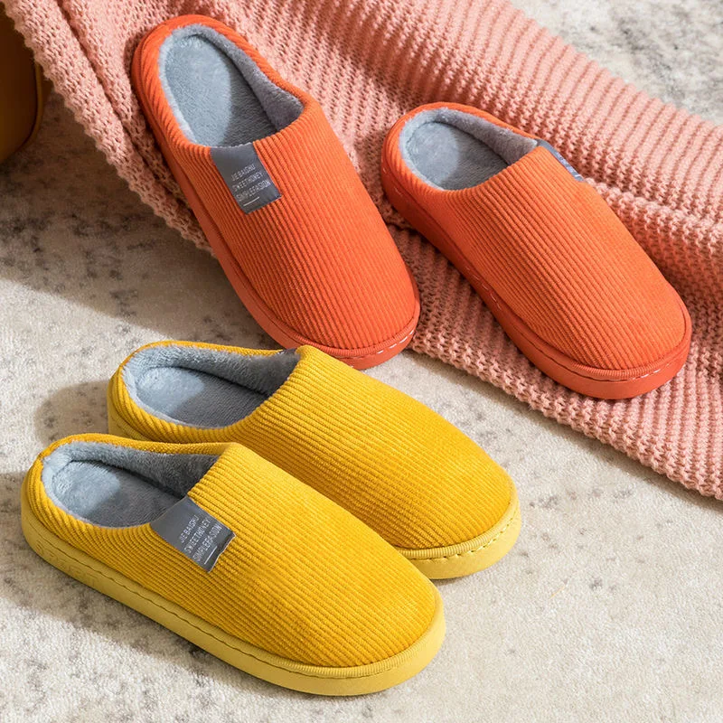 

home style cotton slippers indoor non-slip warm bottom bag with winter style men and women general slippers