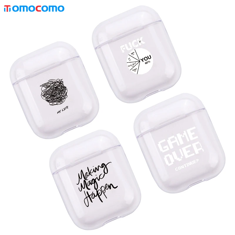 Прозрачный защитный жесткий чехол для беспроводных наушников iPhone AirPods 1 2 Pro
