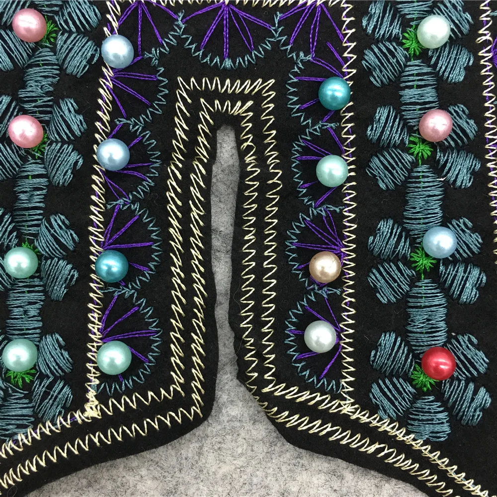 Красивая ABS жемчужная кружевная ткань для шитья декольте Национальный стиль DIY