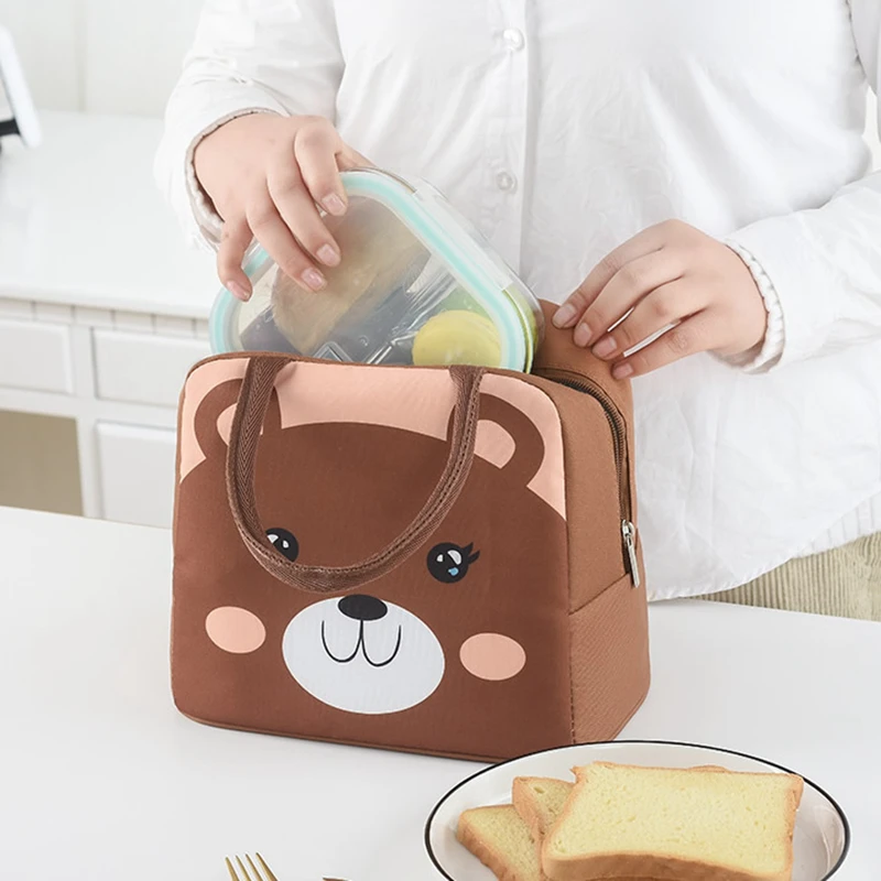 Мультфильм животных Rilakkuma Ланч сумка для женщин девочек дети портативный изолированная сумка-холодильник термо еда свежий пикника емкость фольга льда