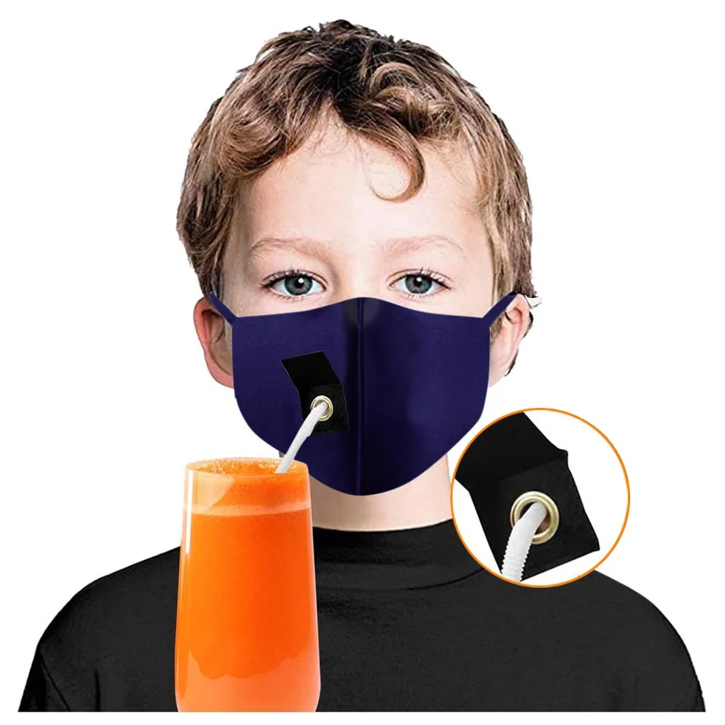 6PCS Washable Protective Mask Men & Women Reusable Easy to Drink Cosplay Costumes With Breather Valve Hole for Straw | Красота и