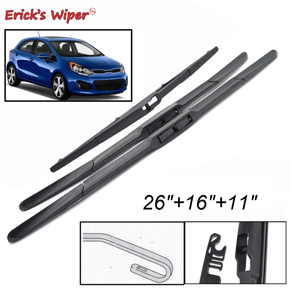 Набор щёток стеклоочистителя Erick's для Kia Rio UB Hatchback 2011 2017 26/16/11