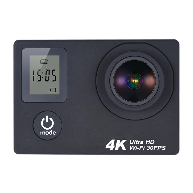 Дешево Экшн-камера 4K Ultra HD 1080P с двойным дисплеем, Wi-Fi, дистанционным управлением