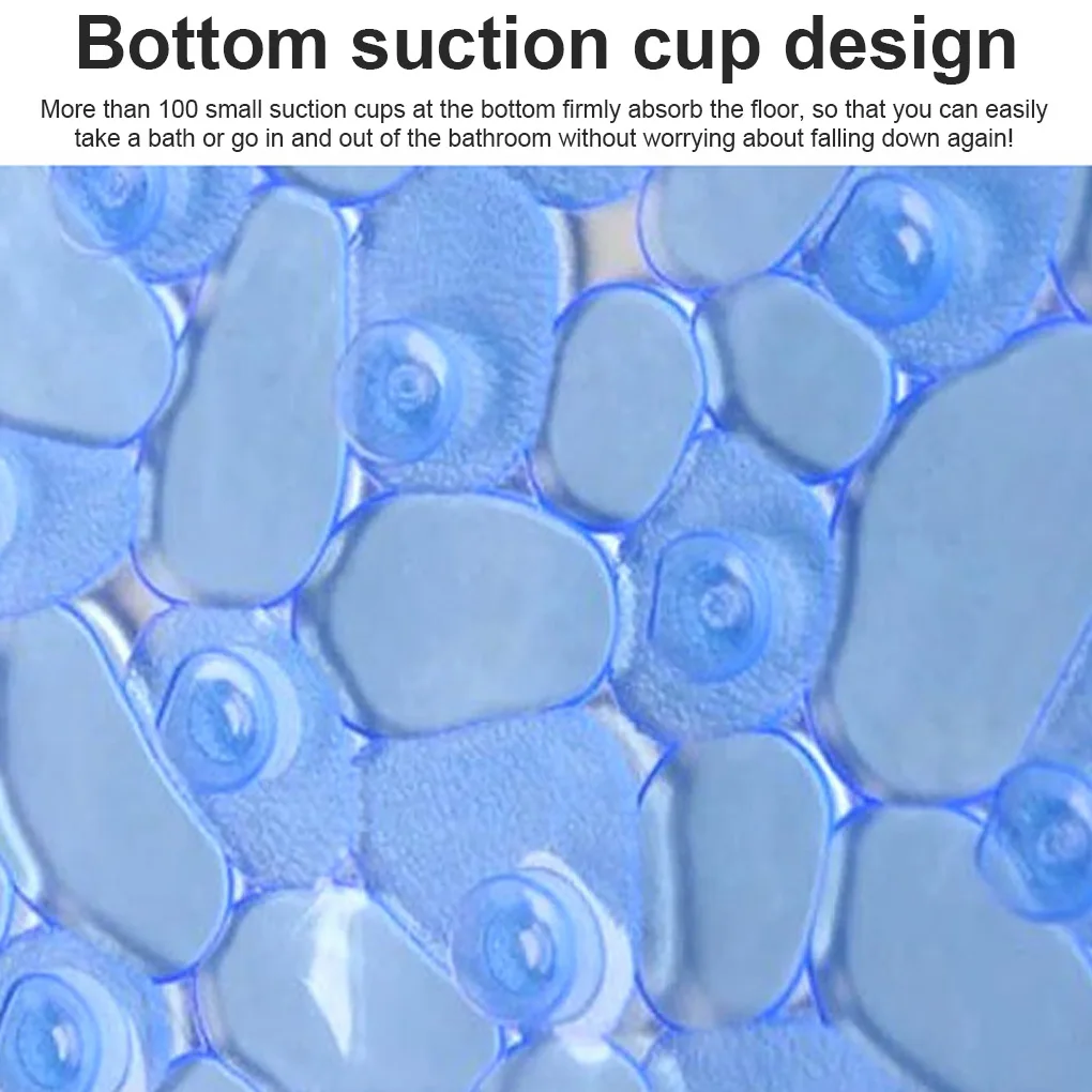 Нескользящий напольный коврик для ванной комнаты из ПВХ уплотненный галька