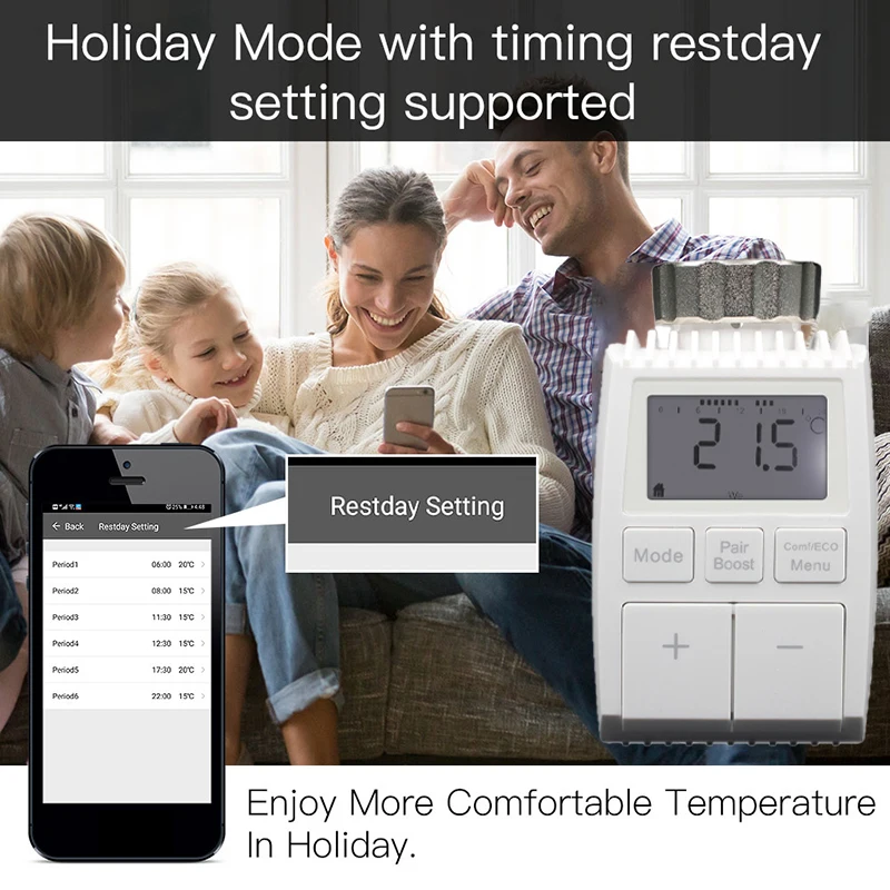 

ZigBee 3.0 Mini Smart Radiator Actuator Programmable Thermostat Heater APP Tuya/Smart Life Voice Control With Alexa Google Home