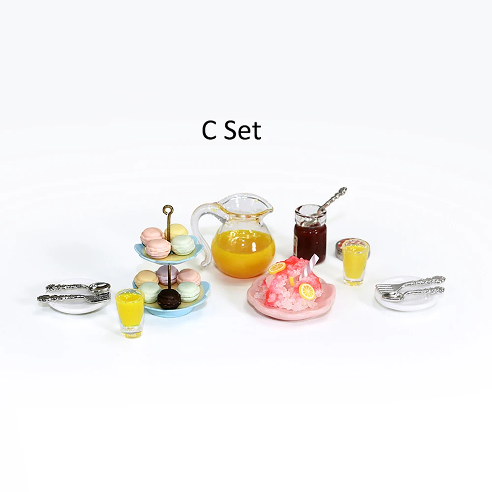 Casa de mu&ntilde;ecas en miniatura, juego de reposter&iacute;a, postre y bebidas, simulaci&oacute;n de comida, modelo de juguete, Mini decoraci&oacute;n, accesorios para casa de mu&ntilde;ecas, 1/12-0