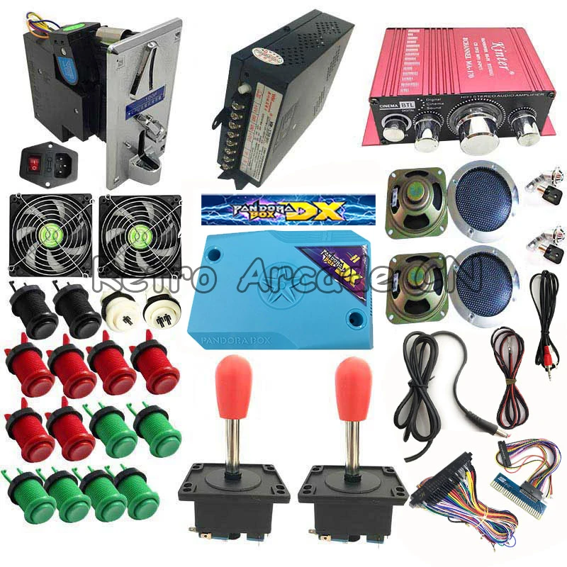 

Набор Pandora Box Dx 3000 в 1 для самостоятельной сборки, аркадный 5-контактный джойстик с подсветкой и американской кнопкой, 2 игрока
