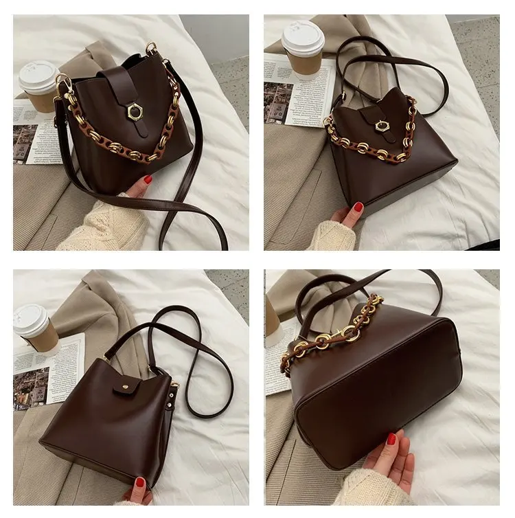 

Women's Bag Bucket Bag PU Leather Shoulder Bags Multi-Pocket Crossbody Ba for Women 2021 Small Square Bag Shoulder Handbag