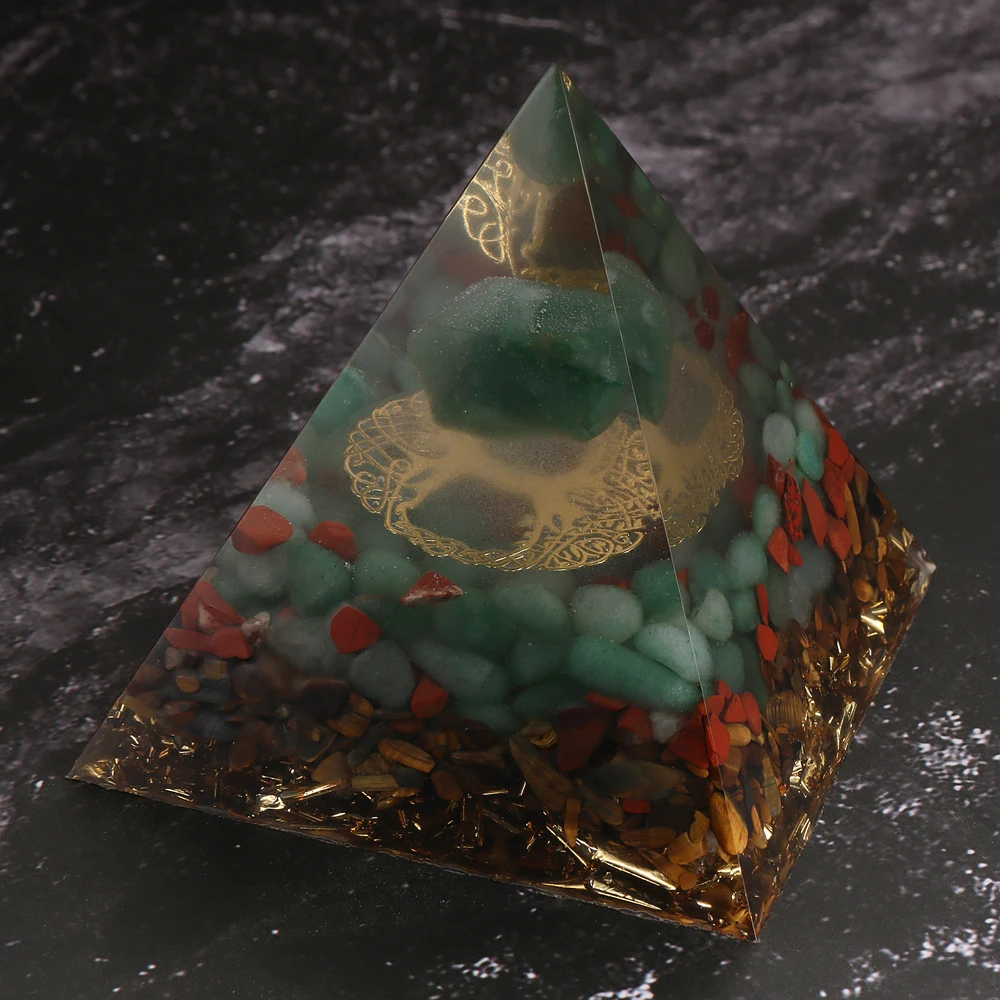 Древо жизни пирамиды зеленый танглин драгоценный камень тигровый глаз чипы