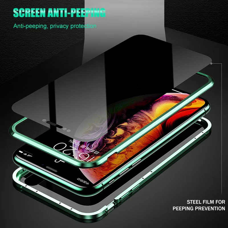 Privacy Magnetic Case For Huawei Honor 9X 20 Pro P30 P20 Mate X Nova 4 5 5i Double Sided Tempered Glass Metal Cover | Мобильные