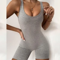 2021 summer women sexy jumpsuit streetwear sleeveless bodycon solid knitted sport jumpsuits romper overalls for women