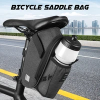 bicycle saddle bags with water bottle pocket waterproof bike seat bag reflective cycling rear seat post bag tail rear bags