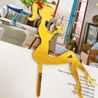 Топпер для торта, акриловый, золотистый, на высоком каблуке, украшения для торта для вечеринки
