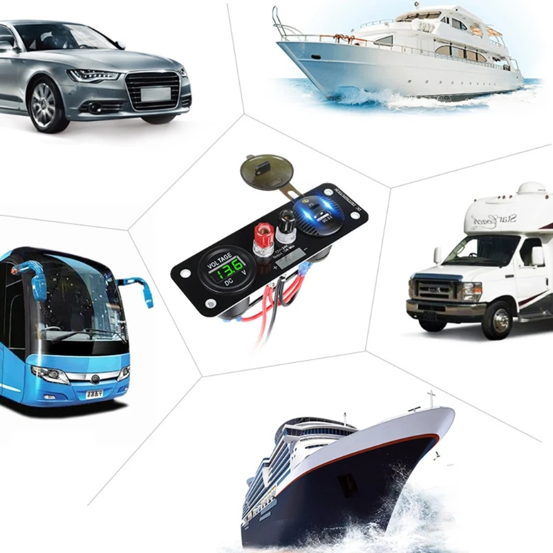 Новый продукт 12 24V автомобиль Зарядное устройство Панель Комбинации украшенное