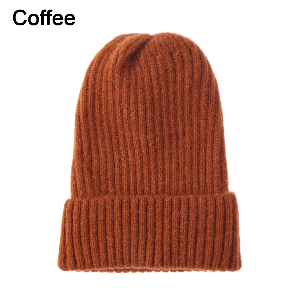 2-coffee Осенне-весенняя 1 шт. модная зимняя теплая шерстяная вязаная шапка унисекс для женщин и мужчин, вязаная Лыжная шапка, Очаровательная ветрозащитная шапка - Цвет: 2-coffee