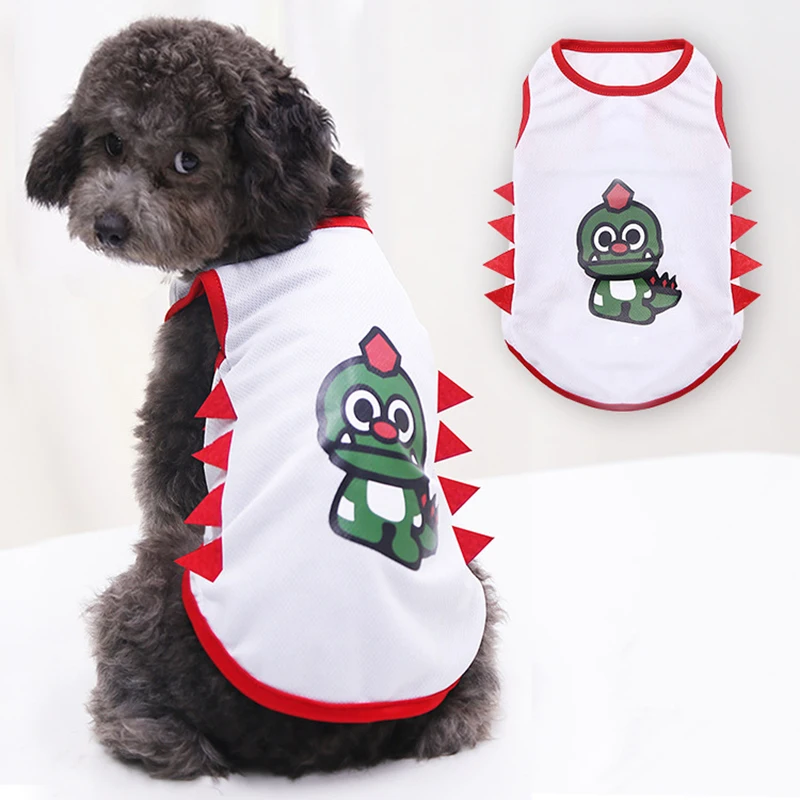 

2021 new dog clothes Clothing for cats small dogs chihuahua french bulldog Life vest supplies products harness T-shirt dragon an