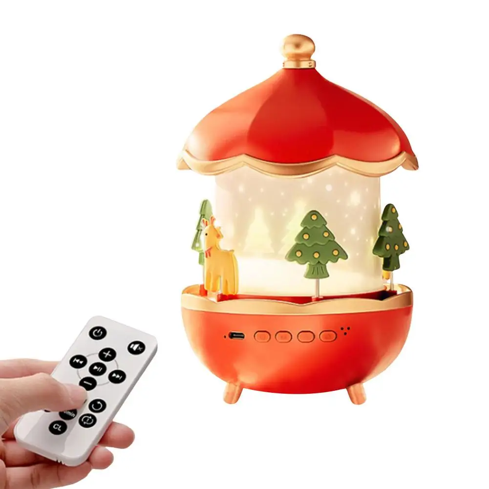 

Room Projector For Kids Christmas Music Box With 12 Films-Santa Snowman Starry Ocean Constellation Happy Birthday Night Light Fo