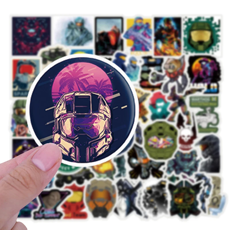 10/50Pcs/set Halo Classic Shooting Game Cartoon Stickers For Motorcycle Snowboard Luggage Scrapbook Diy Toy Laptop Helmet Gift images - 6